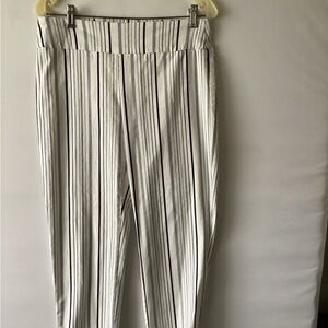 Zac& Rachel White and Black Striped ankle Pants